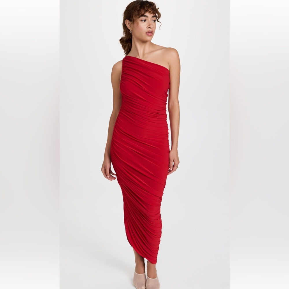 Norma Kamali Diana Gown, Tiger Red, Size XS